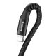5. Kabel Baseus Fish Eye sprężynowy USB-A / Lightning 2A 1m - czarny