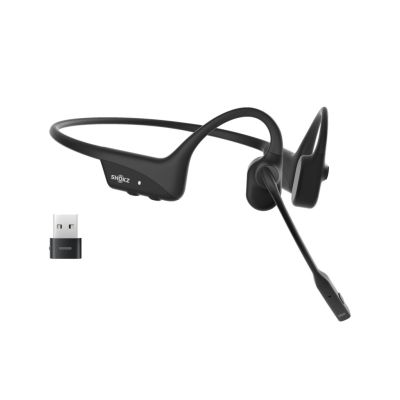 22. Słuchawki bezprzewodowe kostne Shokz OpenComm2 USB-C + adapter USB-A czarne