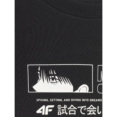 8. T-shirt oversize z nadrukiem chłopięcy 4F 4FJRAW25TTSHM3065-20S