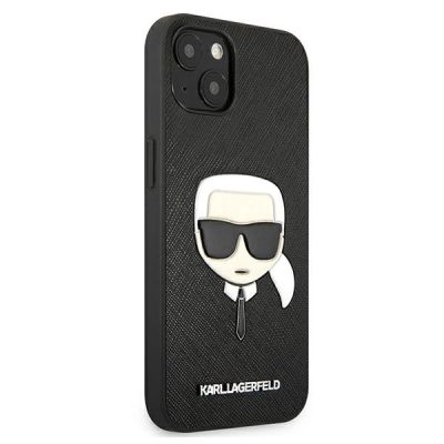 4. Etui Karl Lagerfeld Saffiano Ikonik Karl's Head na iPhone 13 mini - czarne
