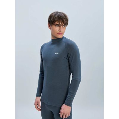 2. Koszulka rowerowa POC M's Layer Merino Mock Neck Jersey szara