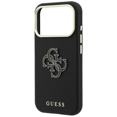 6. Etui Guess Grained & Big Resin Logo na iPhone 18 Pro / 17 Pro - czarne