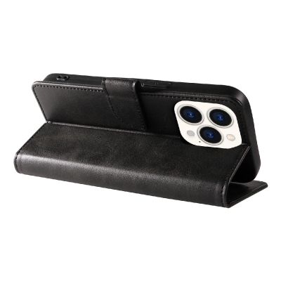 5. Etui Leather Book Case na iPhone 16 Pro Max - czarne