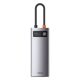 8. HUB Baseus Metal Gleam 6w1 USB-C - USB-C PD 100W 1x HDMI 4K 30Hz 3x USB-A 3.2 1x RJ45 - szary