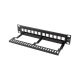 5. LANBERG PATCH PANEL PUSTY 12 PORT 1U 10" Z ORGANIZEREM DO MODUŁÓW KEYSTONE CZARNY PPKS-9112-B