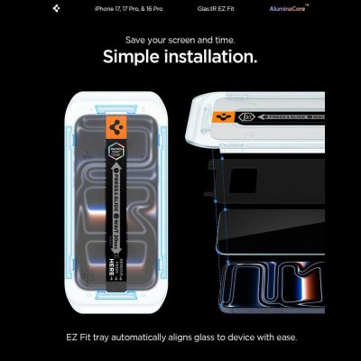 7. Szkło hartowane Spigen Glas.tR EZ Fit na iPhone 16 Pro / 17 / 17 Pro - 2 szt.
