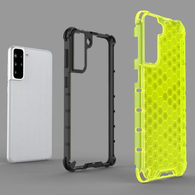 5. Honeycomb etui pancerny pokrowiec z żelową ramką Samsung Galaxy S21+ 5G (S21 Plus 5G) niebieski