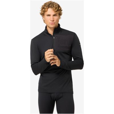 3. Longsleeve termoaktywny męski SUPER.NATURAL M SIERRA140 POCKET ZIP 1/4 czarna
