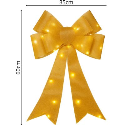 11. KOKARDA DEKORACYJNA 60CM ZŁOTA 25 LED