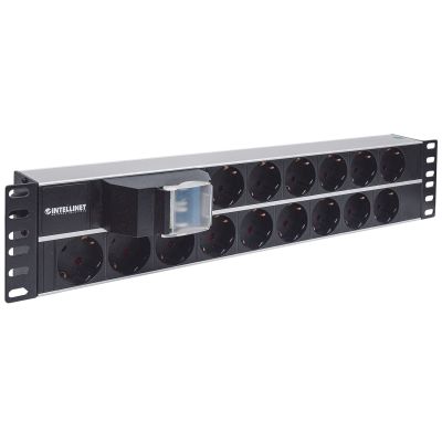 11. INTELLINET LISTWA ZASILAJĄCA RACK 19" 2U, 15 GNIAZD SCHUKO, Z PODWÓJNYM WYŁĄCZNIKIEM, KABEL 3M
