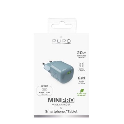 2. Ładowarka sieciowa Puro 20W GaN USB-C - zielona