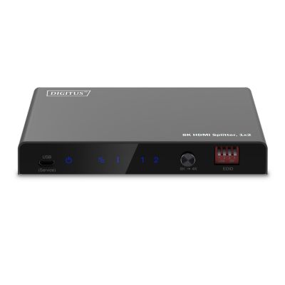 2. Rozdzielacz / Splitter HDMI 1x2, 8K/60Hz (4:4:4) z HDR, 48 Gbps, HDCP 2.3. Toslink / Stereo, EDID