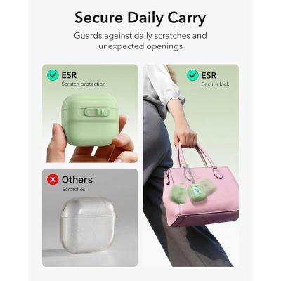 3. Etui ESR Pulse HaloLock MagSafe na Apple AirPods 4 / 5 - jasnozielone