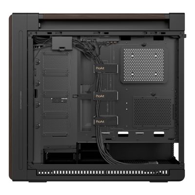 25. ASUS ProArt PA602 Wood Edition Modern Black - Tempered Glass Panel Midi Tower Czarny, Drewno