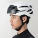 4. Kask rowerowy Rockbros z szybką, odpinane okulary z ochroną UV, unisex - brązowy