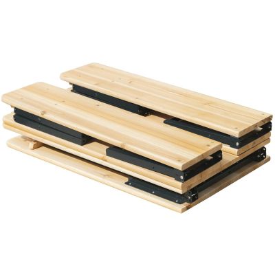 6. ZESTAW PIKNIKOWY BAROWY DREWNIANY STÓŁ I 2 ŁAWKI SKŁADANY