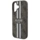 14. Etui Guess 4G Printed Stripes MagSafe na iPhone 16 - brązowe