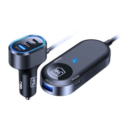 4. Ładowarka samochodowa 3mk Double Car Charger 135W PD QC PPS USB-C USB-A - czarna