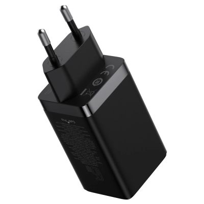 3. Szybka ładowarka sieciowa GaN 2xUSB C 1xUSB 65W Baseus GaN5 Pro + kabel USB C - USB C 100W - czarna