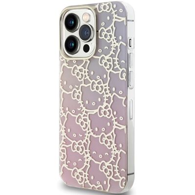 2. Etui Hello Kitty IML Gradient Electrop Crowded Kitty Head na iPhone 13 Pro Max - różowe