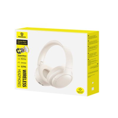 4. Słuchawki bezprzewodowe Baseus Bass BH1 Lite nauszne Bluetooth 6.0 - białe