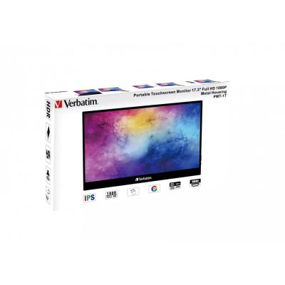 9. Monitor komputerowy Verbatim 49593 43,9 cm (17.3") 1920 x 1080 px Full HD LCD Ekran dotykowy Czarny
