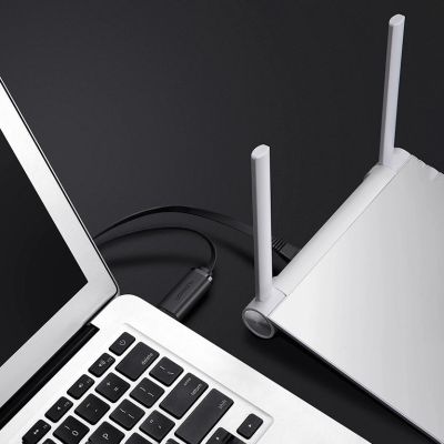6. Ugreen kabel konsolowy przejściówka USB - Ethernet RJ45 1,5m czarny (CM204)
