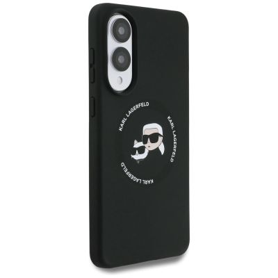 4. Etui Karl Lagerfeld Silicone nauble Heads And Circle MagSafe na Samsung Galaxy S25 Edge - czarne