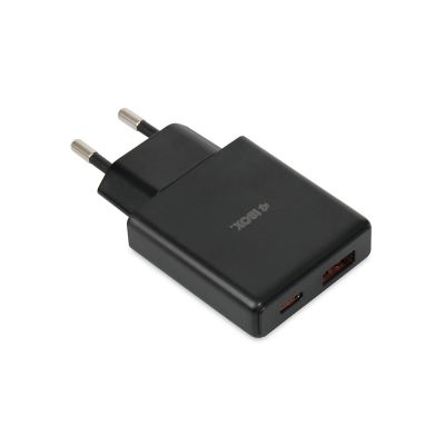 IBOX ŁADOWARKA UNIWERSALNA C-43 GAN PD30W SLIM USB A+C BLACK