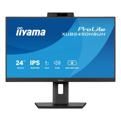 20. Monitor Iiyama TFT XUB2490HSUH IPS 24''//HDMI/DP/USB/Webcam/hoev - Płaski ekran - 60,5 cm