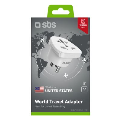 2. Adapter podróżny SBS US - uniwersalny - biały