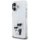 2. Etui Karl Lagerfeld IML Aquarelle Karl & Choupette & Logo na iPhone 16 - białe