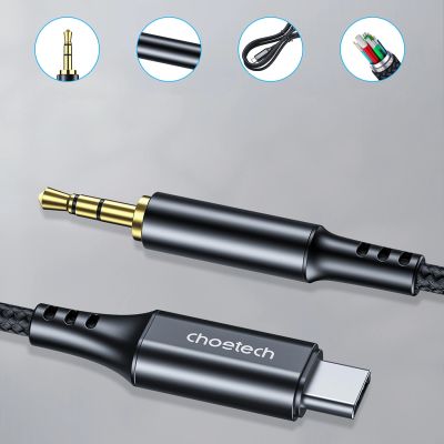 3. Kabel Choetech AUX006 USB-C / mini jack 3.5mm 1 m - czarny