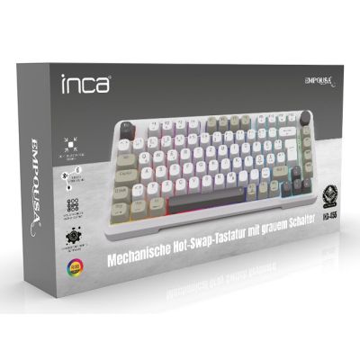 3. Inca IKG-455 klawiatura Gaming USB + RF Wireless + Bluetooth QWERTY Niemiecki Biały