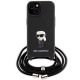 2. Etui Karl Lagerfeld Crossbody Saffiano Monogram Metal Pin Karl & Choupette na iPhone 15 - czarne