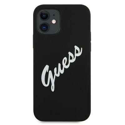 3. Etui Guess Silicone Vintage na iPhone 12 mini - czarno-białe