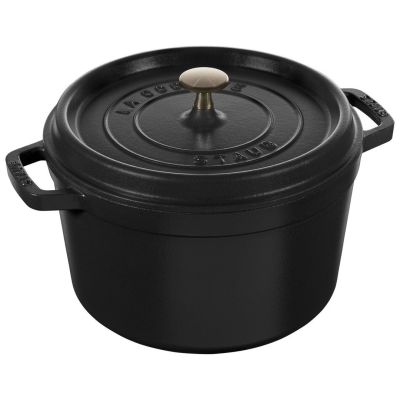 21. Garnek żeliwny okrągły wysoki STAUB 40502-285-0 - czarny 4.8 ltr