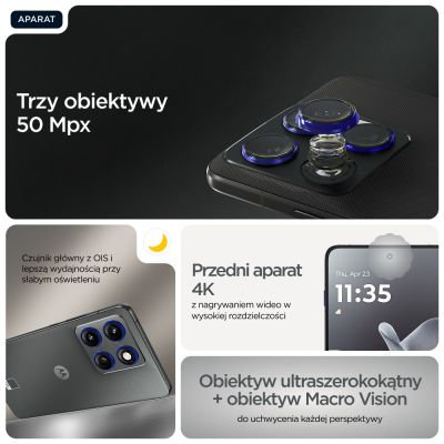 34. Motorola edge 70 17 cm (6.7") Dual SIM Android 16.0 5G USB Type-C 12 GB 512 GB 4800 mAh Szary