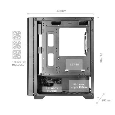 9. TACENS MARS MC-VECTOR 4xARGB USB-C mATX- obudowa/cases