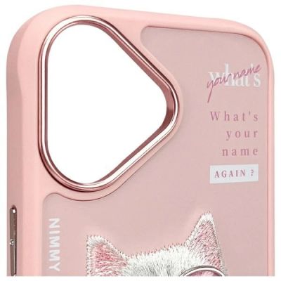 5. Etui Nimmy Cool&Cute 2.0 Cat na iPhone 16 - różowy