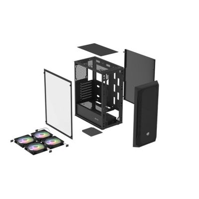 34. FURY OBUDOWA KOMPUTEROWA FURY SHOBO SH4F RGB MIDI Z OKNEM CZARNA