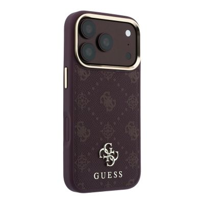 4. Etui Guess Peony 4G Small Logo MagSafe na iPhone 17 Pro / 18 Pro - burgundowe
