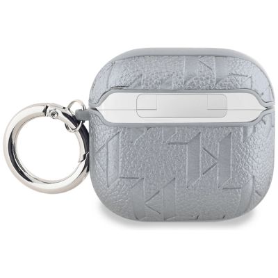 2. Etui Karl Lagerfeld Monogram Karl Head na AirPods 4 - srebrne