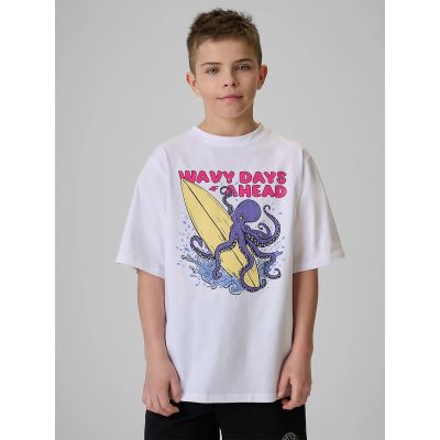 T-shirt bawełniany chłopięcy 4F 4FJRSS26TTSHM3904-10S
