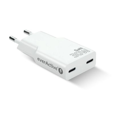 2. EVERACTIVE ŁADOWARKA SIECIOWA 2 X USB-C QUICK CHARGE 4+ 30W SUPER SLIM BIAŁA SC-385Q