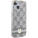 4. Etui DKNY IML Checkered Mono Pattern & Printed Stripes MagSafe na iPhone 15 Plus / 14 Plus - beżowe