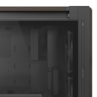 21. ASUS ProArt PA602 Wood Edition Modern Black - Tempered Glass Panel Midi Tower Czarny, Drewno