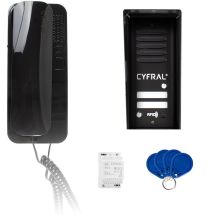 Domofon CYFRAL COSMO 2-lokatorki czarna kaseta czarne unifony