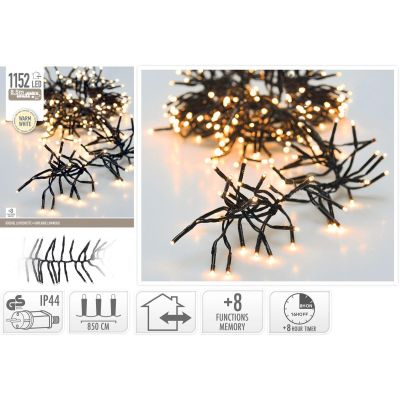 6. LAMPKI CHOINKOWE ŁAŃCUCH ŚWIETLNY 1152 LED TIMER CIEPŁY BIAŁY