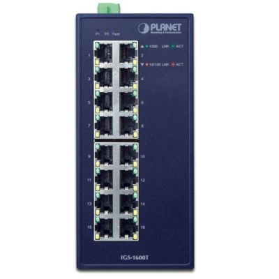 2. PLANET IGS-1600T łącza sieciowe Nie zarządzany L2 Gigabit Ethernet (10/100/1000) Niebieski